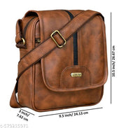 Leathercrafted Tan Casual Faux Leather Cross Body Sling Bag For Men SL01