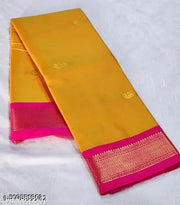 Traditional Design Paithani Sico Silk Saree with running blouse piece(Mango rani)
