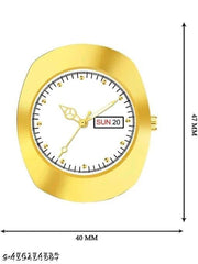 Vintage Radd Design Day & Date Working Display White Dial| Silver Plated | Studded | 3D Cut Glass | Stainless Steel Chain | Analog Watch For - Men