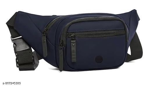 Nylon Waist Bag for Men & Women | Water Resistant Sling Bag with Multiple Pockets | Crossbody Chest Bag for Travel, Gym, Hiking & Daily Use | 30.5 x 5 x 14 cm