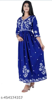 Chikankari _03 embroidery anarkali beautiful designer kurti for womens and girls