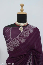 Womens partywear saree Chiffon Sarees Quality Selection