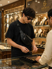 Men's Premium Leather Waist Bag | Trendy Crossbody Travel Bag