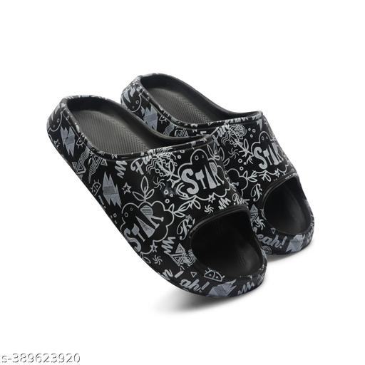 Boys New Tranding Black Slides, flip-flops, Light-weight, Comfortable, Outdoor-Indoor, Slipper for boys.