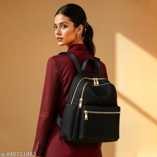 New Iconic Style Women/Girls Backpack for Collage School  Travel - Casual  Outdoor Use (Black)