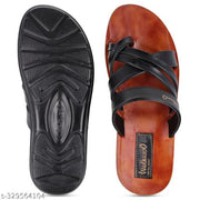 WALKAROO Men Everyday Comfort Slip-On Sandals with Cushion Sole |gents slippers| daily wear slippers for men| slippers For men|outdoor chappals| lightweight chappals| flat slippers for men| slip on chappals| Walkaroo men footwear-W5687 Tan