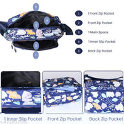 Crossbody Purse for Women, Nylon Waterproof Shoulder Purse, Messenger and travelling Bag Lightweight, Long Strap