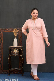 Neerupam Collection women's embroidered cotton designer kurti | embroidery kurti | plus size kurtis for women | ready made cotton kurti | big size embroidered kurti