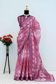 COTTON LILAN DOGITAL PRINT SILK SAREE
