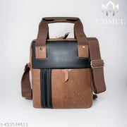 Ummul Brown Shoulder Bag Two-Tone Brown, Crossbody Laptop Satchel with Adjustable Strap