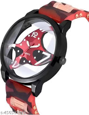 Analog Dial Red Band Green Watch for Men & Boys – Stylish & Trendy