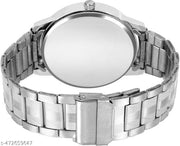 Chain & PU Strap Watches Combo with Black Dial