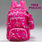 35L Printed Stylish & Trendy Water Resistant High Storage School Collage Travel Backpack Bag With Pouch Set for Girls & Women, 18 Inch