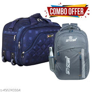 SKY SCRIPT 65L Polyester Travel Duffle Bags/Daffal Bags/Travel Bags/Travelling Bags with Combo of 33L Waterproof Backpack Bag for School/College/Travel /Offices /Boys /Girls and Teens.