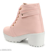 Meesho New Trendy Stylish Girl's Comfortable ,Lightweight, Fashionble ,Now Look ,Outdoor ,Ankle Length ,High heel, Walking, Chunky Boot ,Shoe For Women /Girl's/Ladies Boots For Women/Girl's Boots For Women.