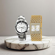 New Latest Multicolor Dial Couple Watch (Pack Of 2)