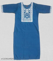 Women Ethnic Wear Rayon Embroidery Gala Kurti, Size -S, M, L, XL, XXL, 2XL, New Design & Fashionable Kurti, Pack of 2 (Combo of 2)