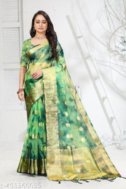 NEW FANCY ORGANZA SAREE  MULTY COLOUR SAREE