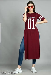 01 PRINTED KURTI MAROON