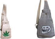 Unisex Hemp Crossbody Bag, 14" H x 7.5" W, Eco-Friendly for Men & Women