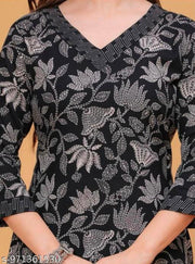 BLACK DISCHARGE KURTI