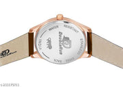 3D Glass Date Display Multi Colour Dial Leather Strap Analog Watch - For Men