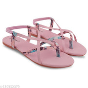 Women Stylish Fashion Pink Flats Sandal