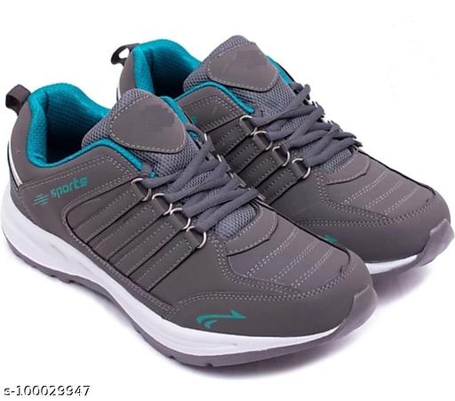 Angel Craft Grey Solid Running Shoes For Men