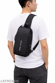 Bag For Man Women Waterproof Slim Unisex Crossbody Sling Bag with USB Charging Port Chest Backpack Men's Shoulder Bag,Travel Handbag, Hard Shell Anti-Theft Bag