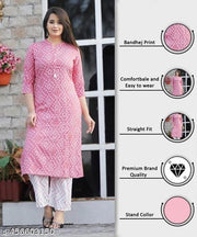 Rayon Bandhani Premium Kurti for Women
