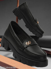 EVOLTAR women metal buckle synthetic matte moccasin loafer | Elegant Ballerina Loafers for Women | Lightweight & Durable Moccasins with Premium Material | Great for Walking, Office & Casual Wear | Smart Casual Shoes for Women & Girls