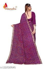 pranjal printed bandhani saree_coffee