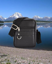 WAJI VA Sling Cross Body Travel Office Nylon Padded Cross Body Messenger Sling Bag Travel Office One Side Shoulder Bag For Men Women Messenger Bag  Black  Pack 1