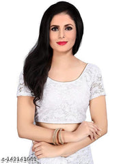 Brasso Net White Saree With Blouse