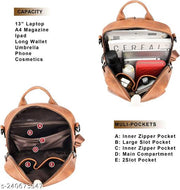 Women Leather Convertible Shoulder Bag Ladies Anti theft Satchel Sling Travel