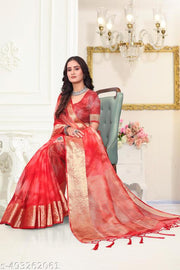 NEW FANCY ORGANZA SAREE  MULTY COLOUR SAREE