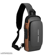 USB CROSS BACKPACK BAG     Bag cross backpack Sling For Men Messenger Bag Nylon Waterproof Sling Backpack Bag with USB Charging Port for Travel Hiking Jogging Gym Picnic & Casual Chest Bag for Men
