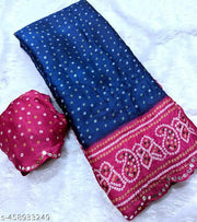 moss silk Mirror border Soft Silk sarees fashion sarees Shibori print bandhni bandhej