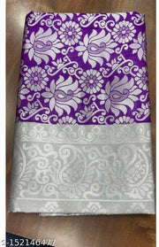Banarasi Silk Purple Coloured Jacquard Saree With Blouse