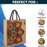 Eco-Friendly Jute Bag Collection - Pack of 2 Multi-Purpose Bags for Shopping, Lunch, and Gifting, Jut Bags for Lunch Boxes | Jute Bag for Water Bottle | Jute Bags for Women Handbags | Jute Bags for Return Gifts