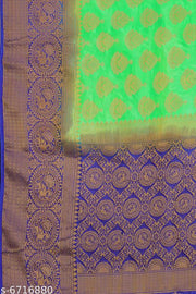 Banarasi silk Green Jacquard Saree With blouse
