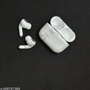 Airpod Pro with Silicon Case True Wireless Bluetooth Earphones with 3 Hours of Playtime with Wired Headphone & Compatible for all Smartphones (White)
