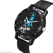 Analogue Black  Mahadev Pu Belt Watches For Men Boys