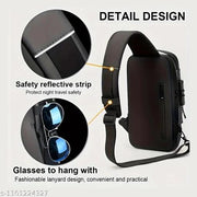 Multi Compartment Sling Bag for Men & Women | Water Resistant Crossbody Travel Bag | Adjustable Shoulder Strap
