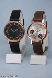 Best Quality Festive Season Flower Designer Round Dial Attractive Leather Belt Women Watches Combo Pack of 2 Watches combo for women stylish girl watches combo pack of 2 analog watches combo wrist watches combo watches for girls stylish watches Set
