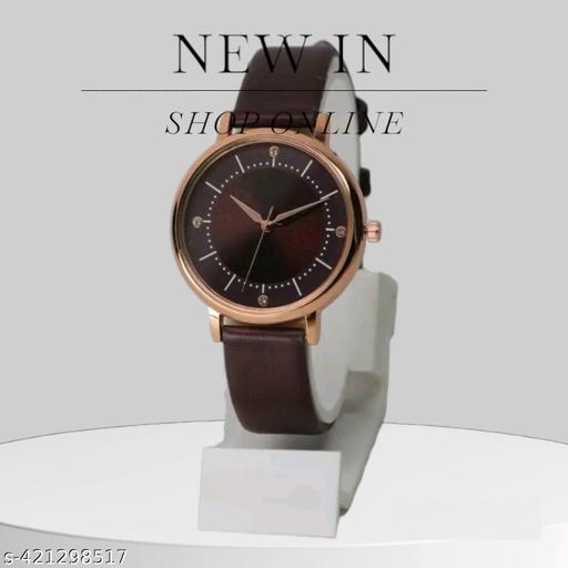 New Ethnic Solid Embossed Designer Leather Belt Analog Watches for Women Watches for Girls