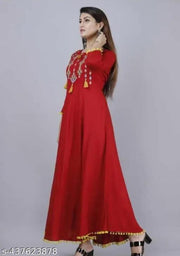 Women Embroidered Rayon Anarkali Kurta