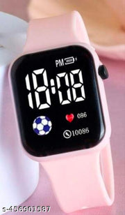 Trendy Pink Colour Small Led Light Digital Watch for Girls n Womens