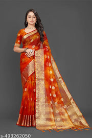 NEW FANCY ORGANZA SAREE  MULTY COLOUR SAREE