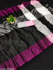 New Stylish Desinger Soft Silk 3D Saree With Zalar For Women